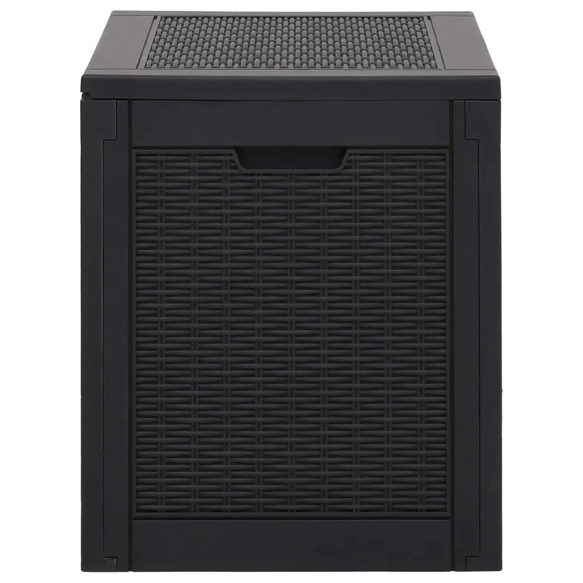 Garden Storage Box Black Outdoor Rattan Design Polypropylene 55.5x43x53cm