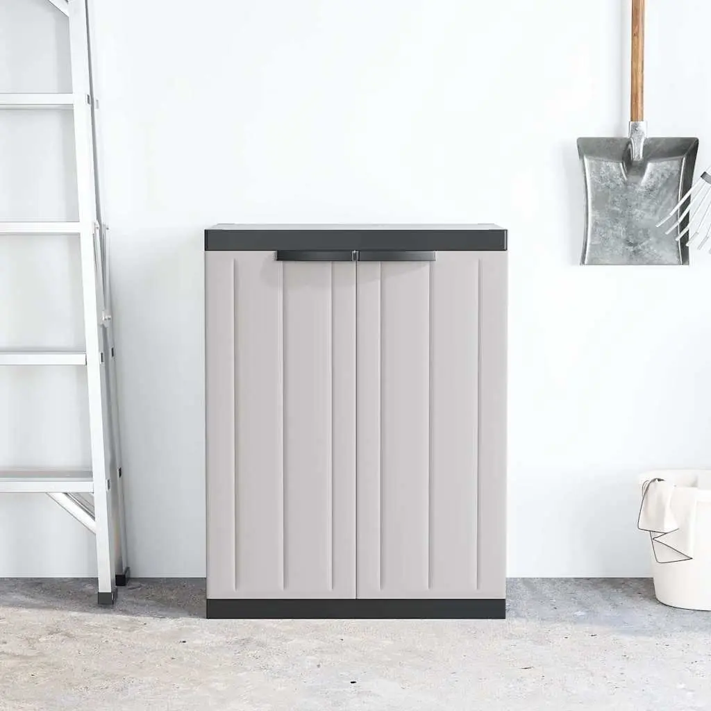 Outdoor Storage Cabinet Polypropylene 65W x 37D x 85H cm Grey Black