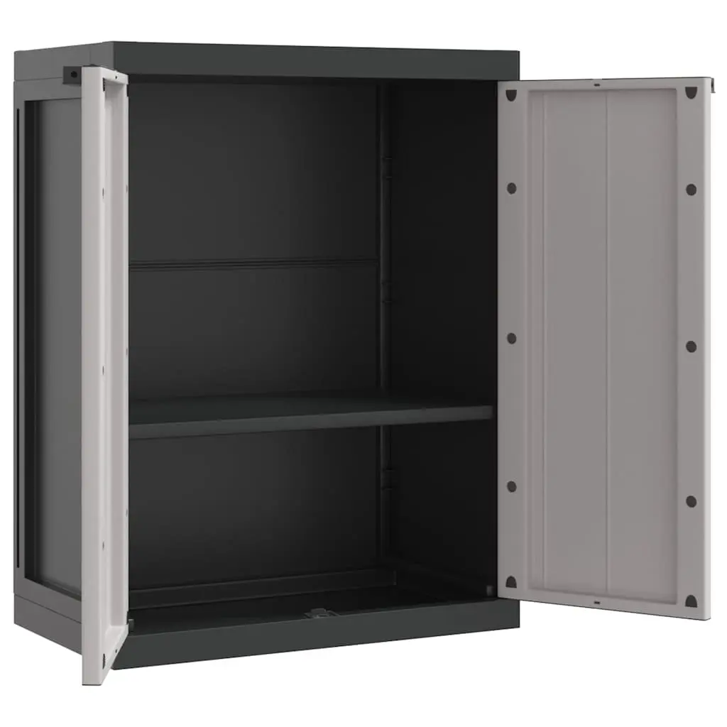 Outdoor Storage Cabinet Polypropylene 65W x 37D x 85H cm Grey Black