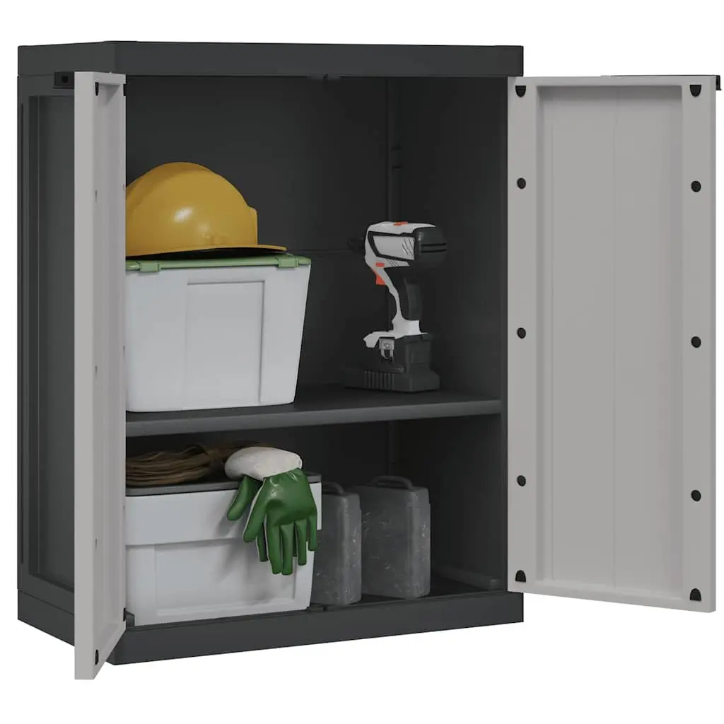 Outdoor Storage Cabinet Polypropylene 65W x 37D x 85H cm Grey Black