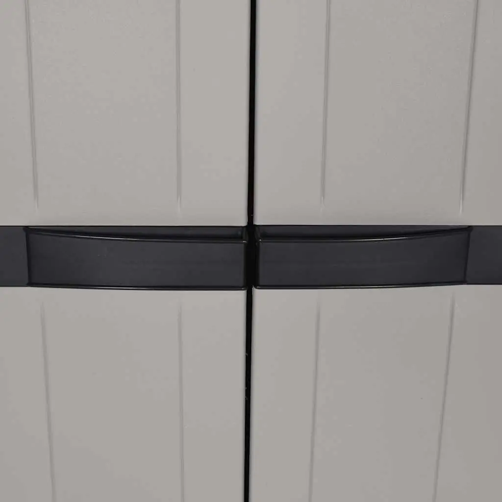 Lockable Outdoor Cabinet Grey Black 65x37x165cm Weather Resistant Garden Storage Unit