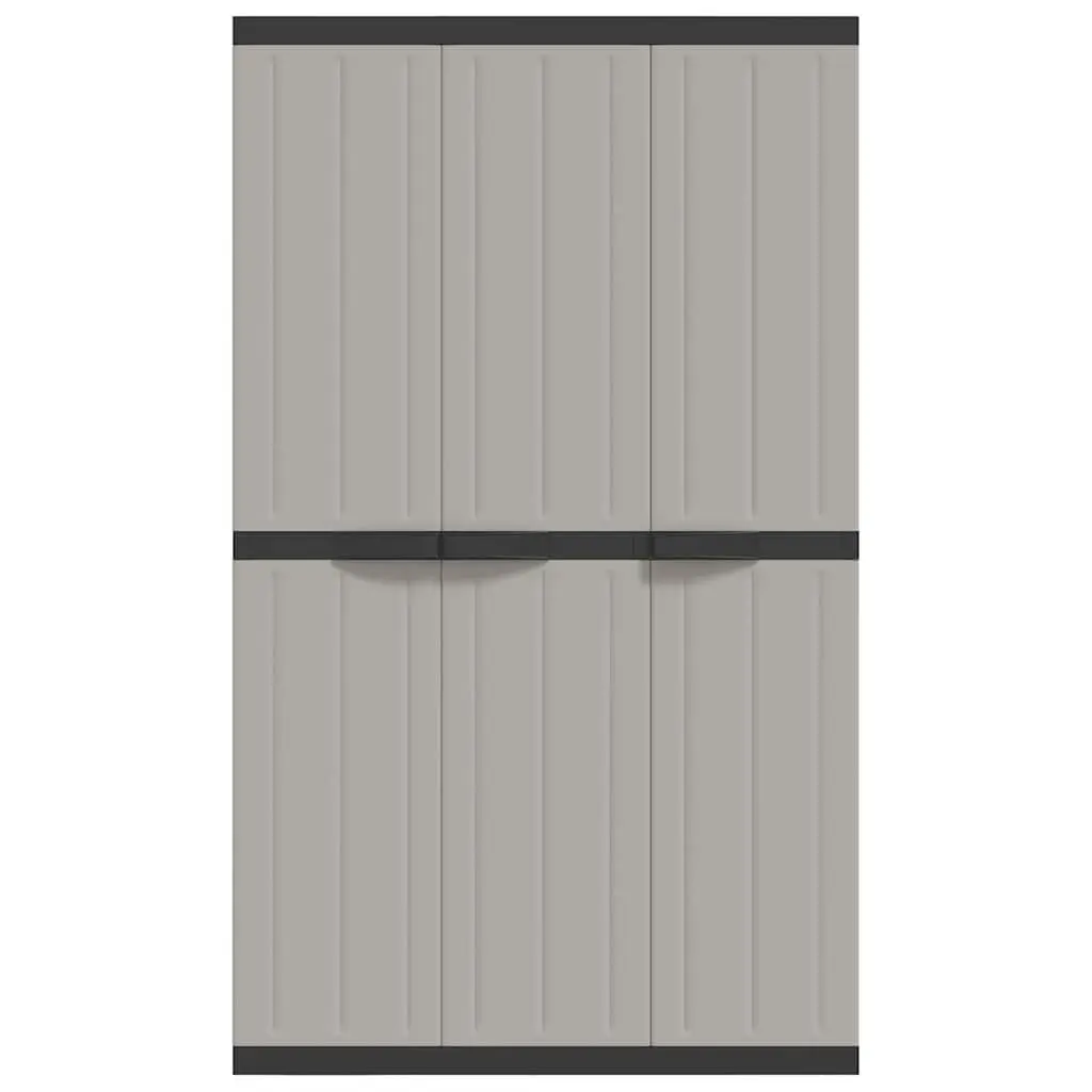Outdoor Storage Cabinet Polypropylene 97L x 37W x 165H cm Grey Black Weather-Resistant