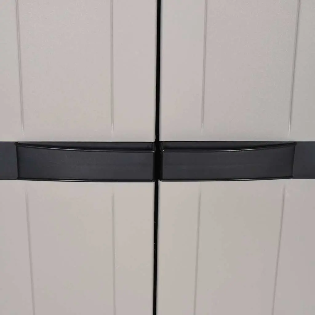 Outdoor Storage Cabinet Polypropylene 97L x 37W x 165H cm Grey Black Weather-Resistant