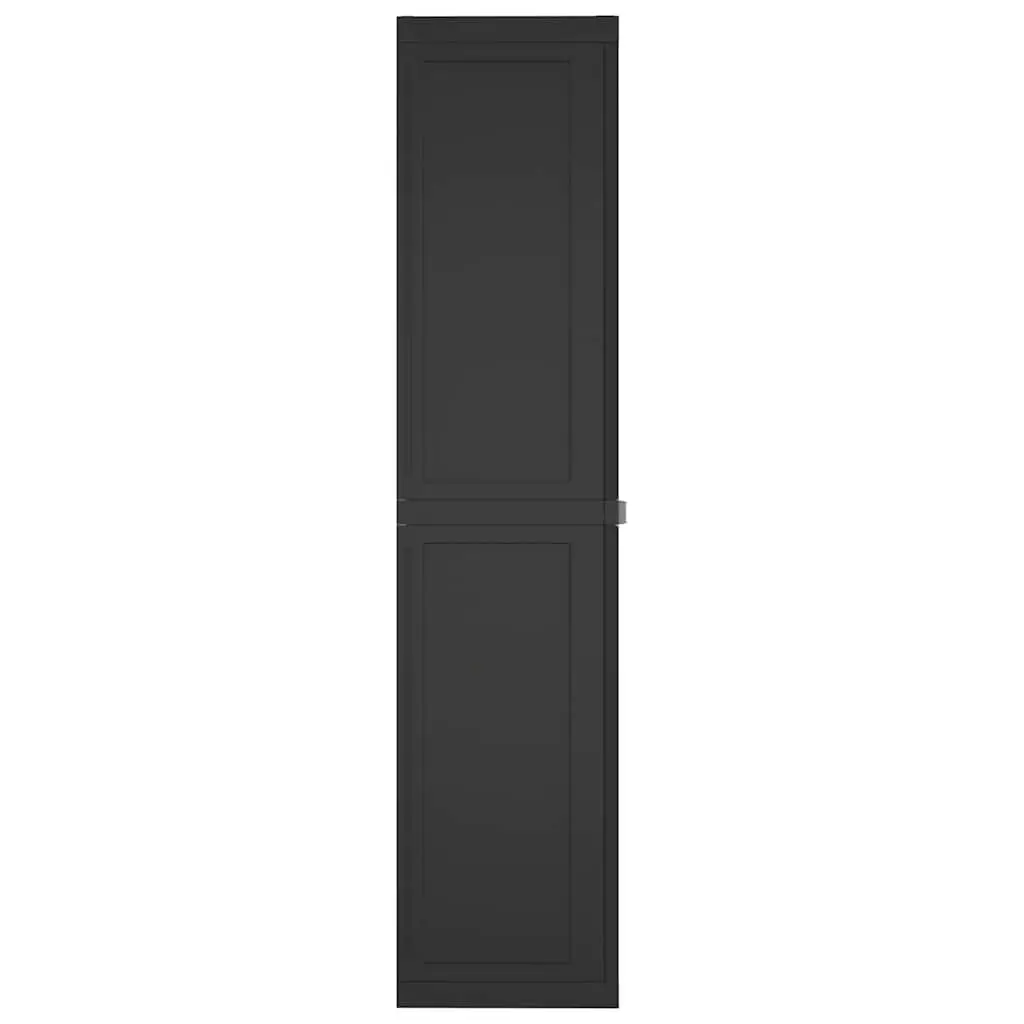 Outdoor Storage Cabinet Compact Weather Resistant 65x37x165cm Black Adjustable Shelf Lockable