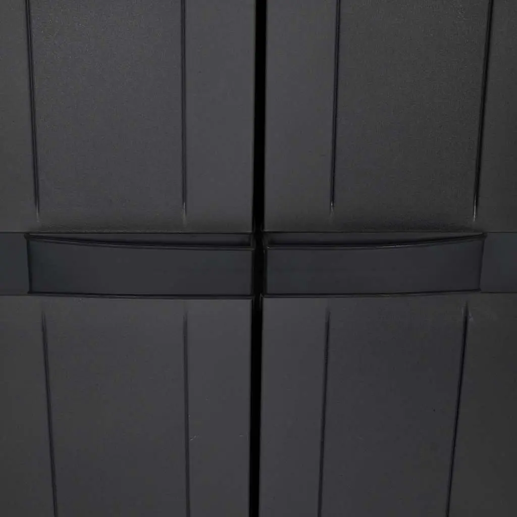 Outdoor Storage Cabinet Compact Weather Resistant 65x37x165cm Black Adjustable Shelf Lockable