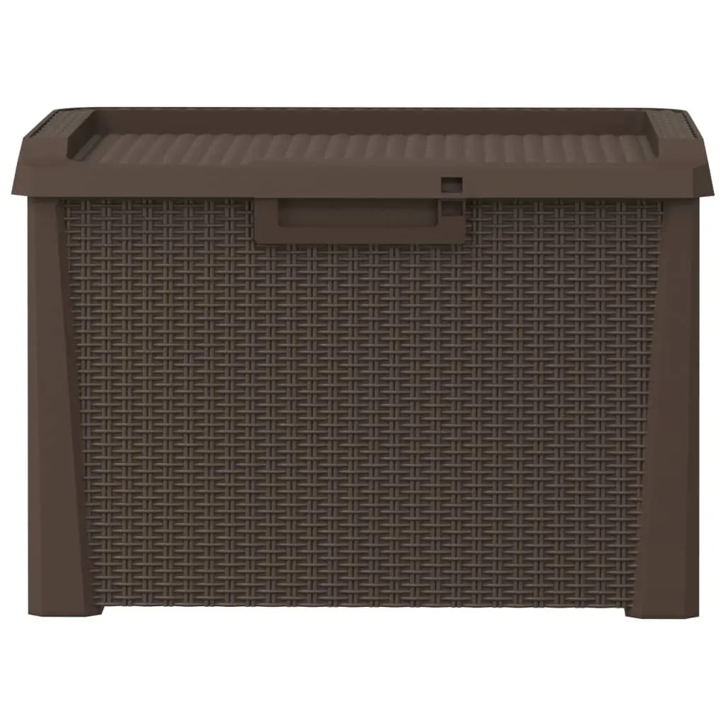Garden Storage Box Brown 125L Outdoor Cushion Chest Rattan Look Patio Furniture