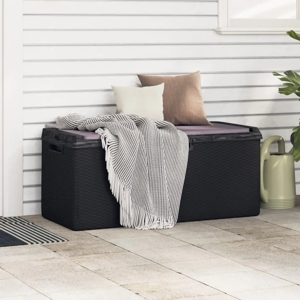 Garden Storage Box Polypropylene 350L Anthracite with Seat Cushion