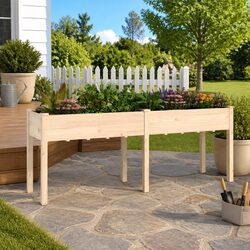 Functional Wooden Planter 203x53x76 cm for Any Space