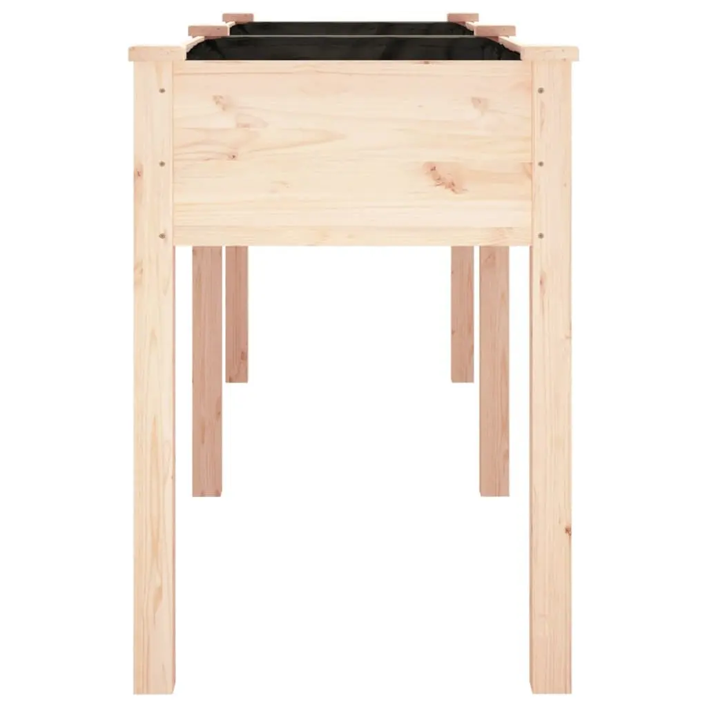 Raised Bed Planter Fir Wood Brown 203x53x76cm with Integrated Liner for Garden Balcony or Patio