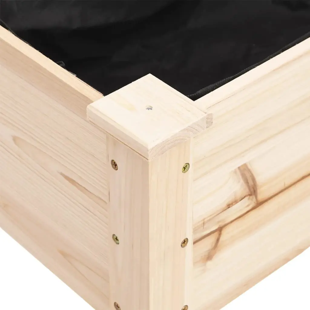 Raised Bed Planter Fir Wood Brown 203x53x76cm with Integrated Liner for Garden Balcony or Patio