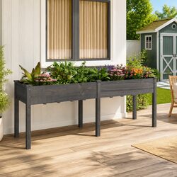 Versatile Wooden Planter Box for Any Outdoor Setting