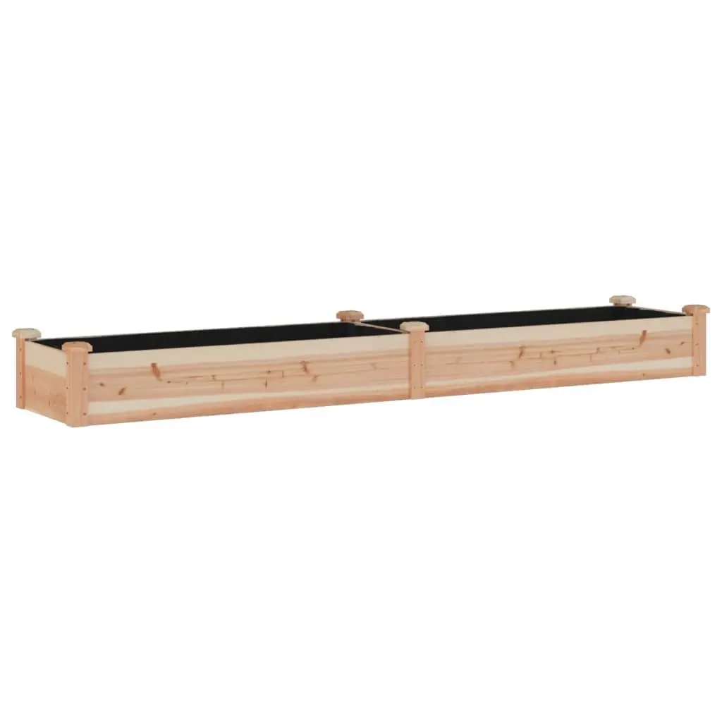Solid Wood Garden Raised Bed 240x45x25 cm Brown Fir Planter Box