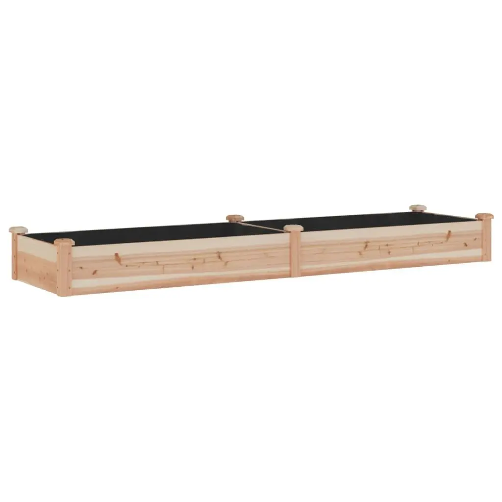 Solid Wood Raised Bed for Outdoor Gardening 240x60x25cm