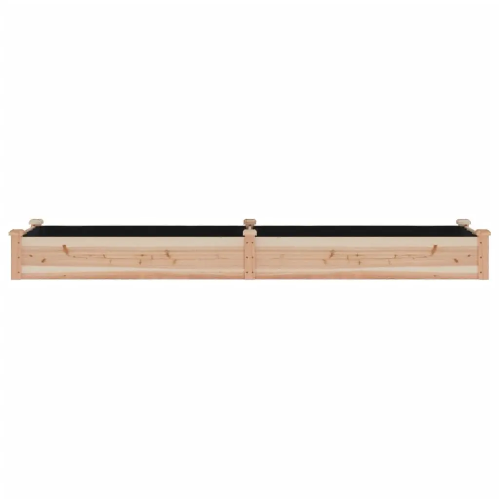 Solid Wood Raised Bed for Outdoor Gardening 240x60x25cm