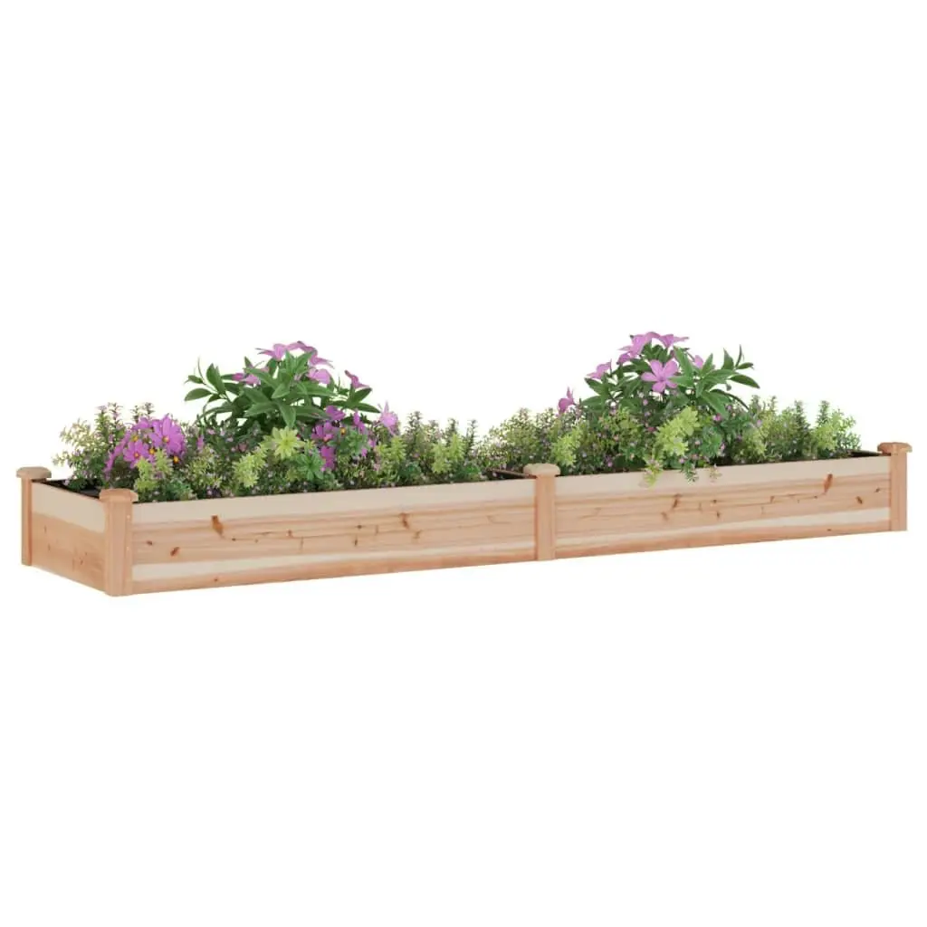Solid Wood Raised Bed for Outdoor Gardening 240x60x25cm