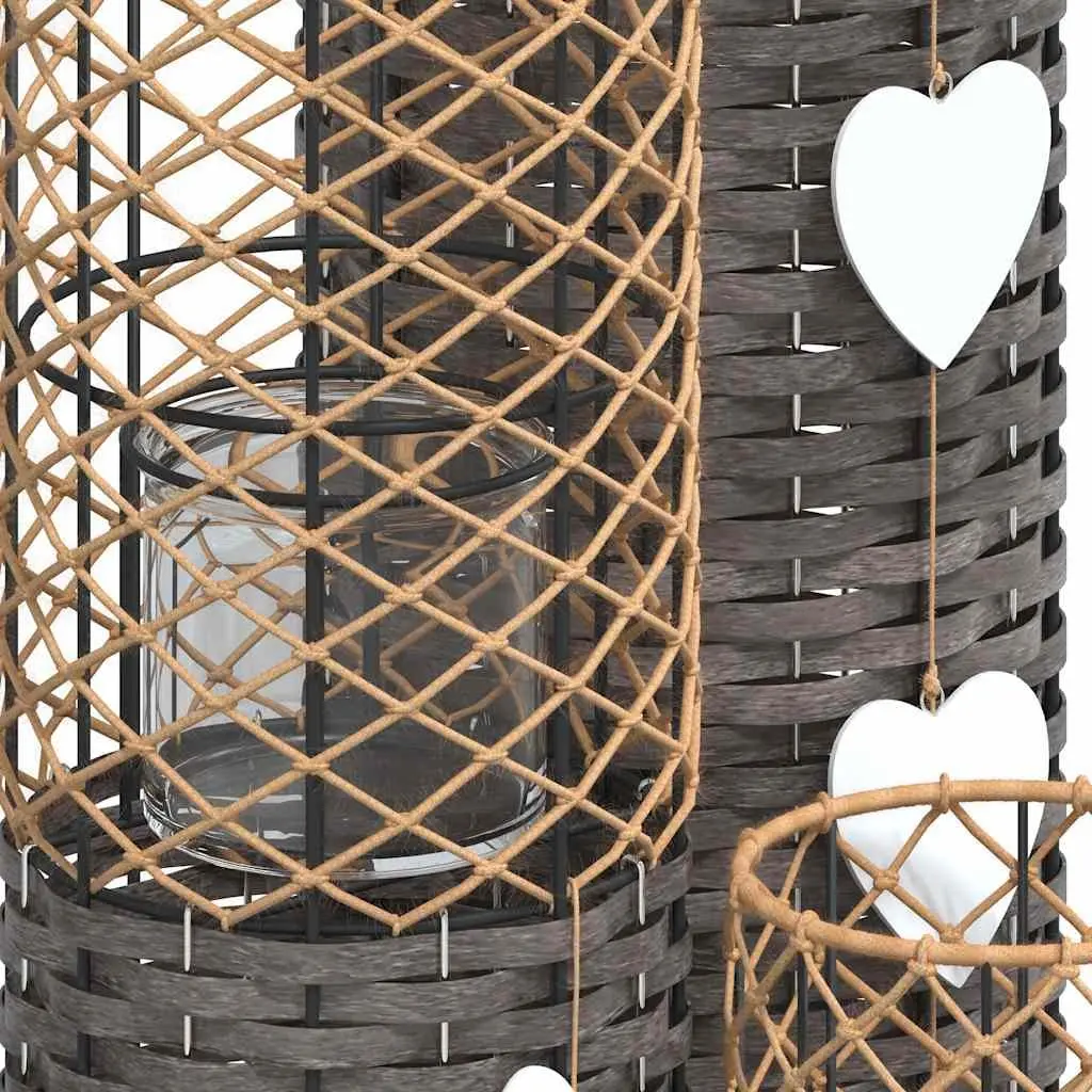 Grey Wicker Candle Holders for Home Décor