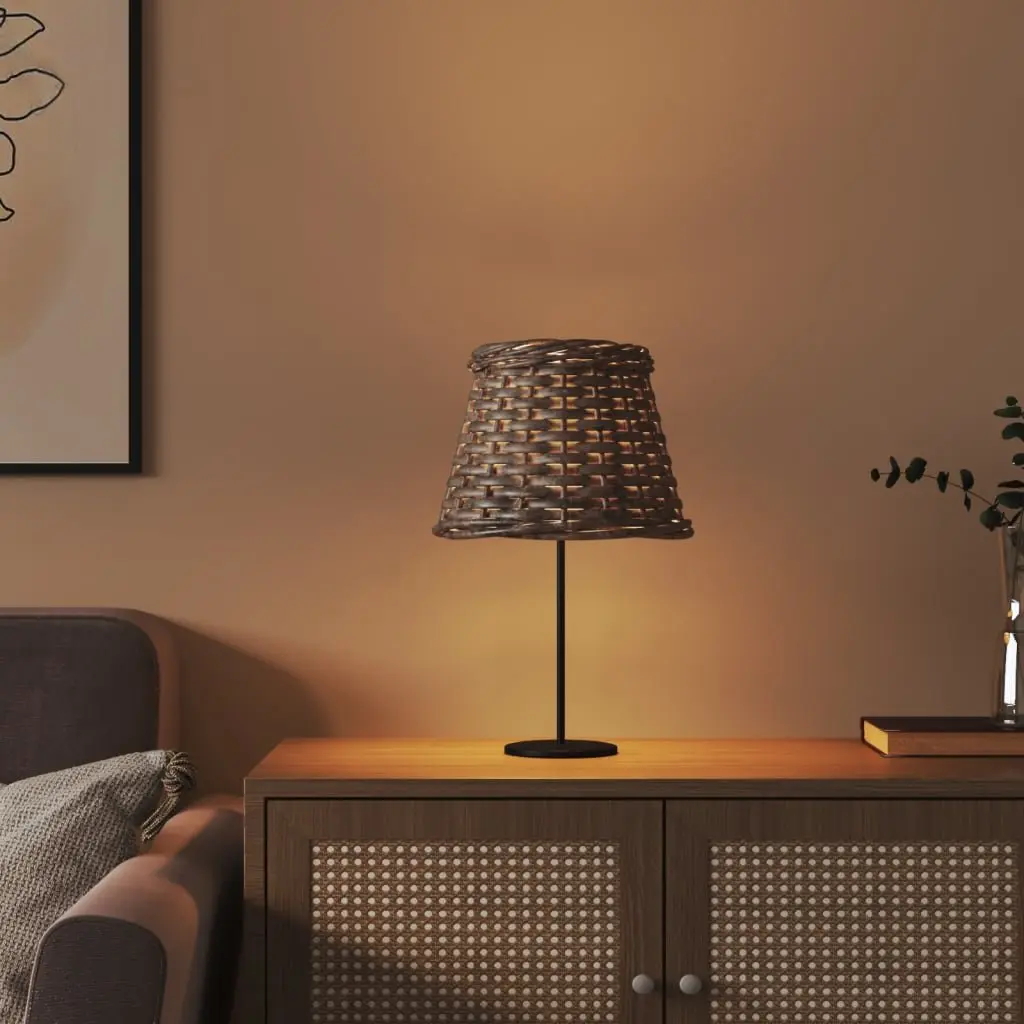 Wicker Lamp Shade Brown 15cm Diameter Handcrafted Natural Lighting Accessory