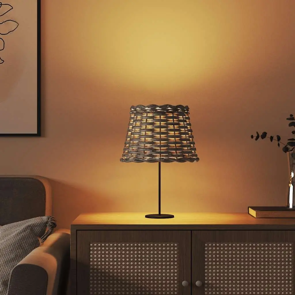 Wicker Lamp Shade Brown Ceiling Table Light Fixture Natural Handcrafted Home