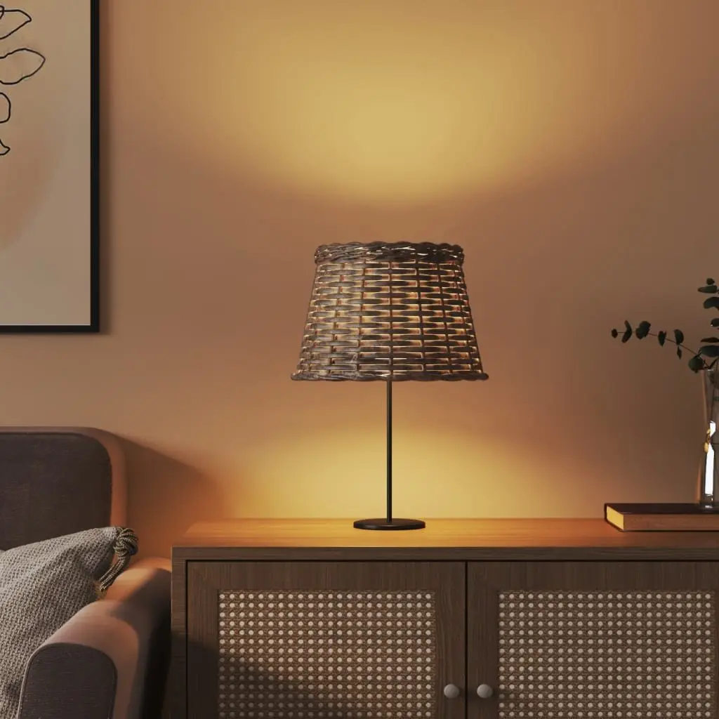 Wicker Lamp Shade Brown Ceiling Light Pendant Table Fixture Home Decor Ø25x17cm