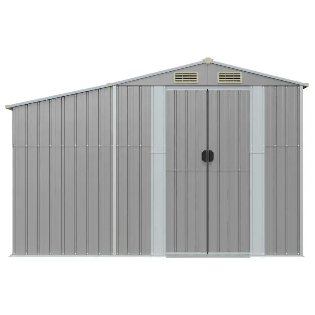 Garden Shed Galvanised Steel Grey 277x93x179cm Outdoor Storage Structure