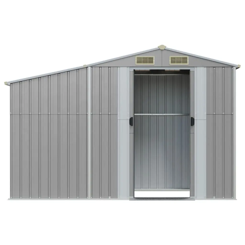 Garden Shed Galvanised Steel Grey 277x93x179cm Outdoor Storage Structure