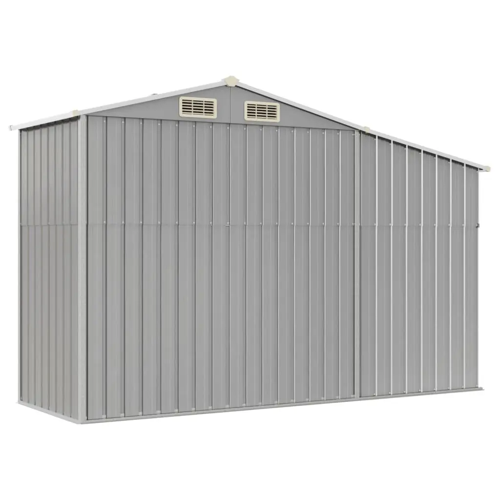Garden Shed Galvanised Steel Grey 277x93x179cm Outdoor Storage Structure