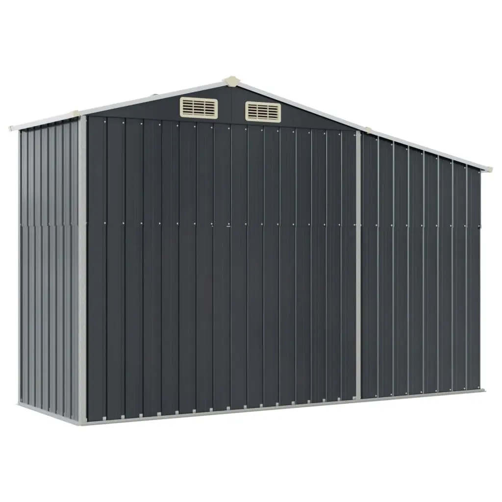 Garden Shed Anthracite Galvanised Steel Outdoor Storage 277x93x179cm