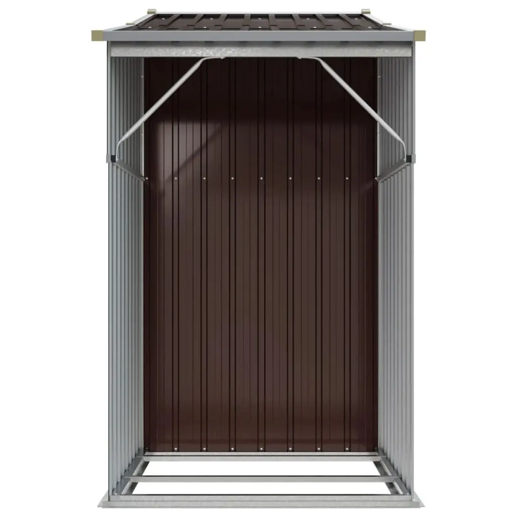 Garden Shed Galvanised Steel Outdoor Storage Tool House Brown 277cm x 93cm x 179cm