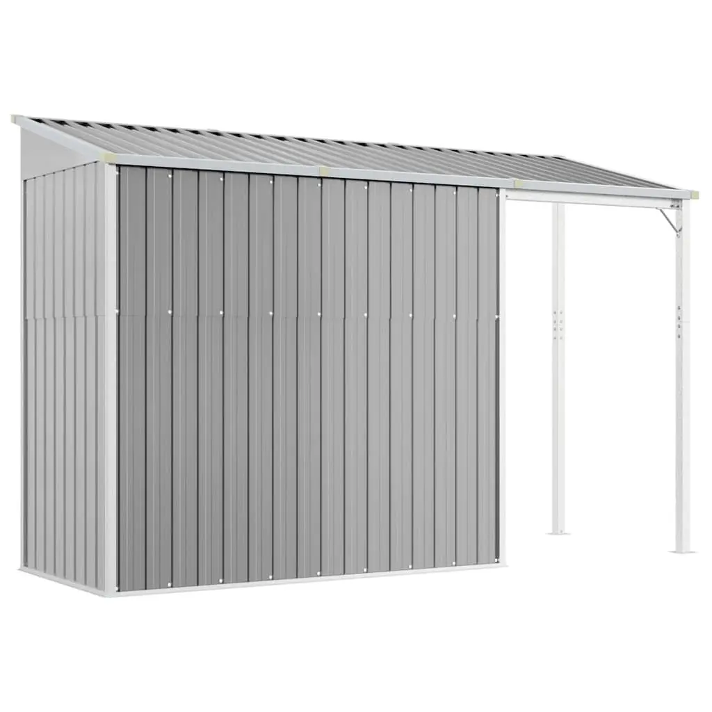 Garden Shed Galvanised Steel Extended Roof Grey 277x107x181cm