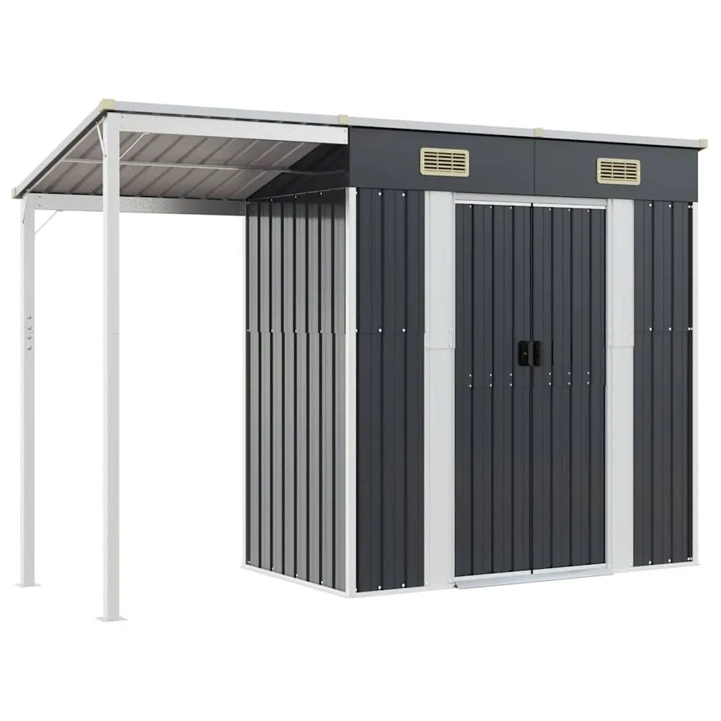 Garden Shed Galvanised Steel 277x107x181cm Anthracite Extended Roof