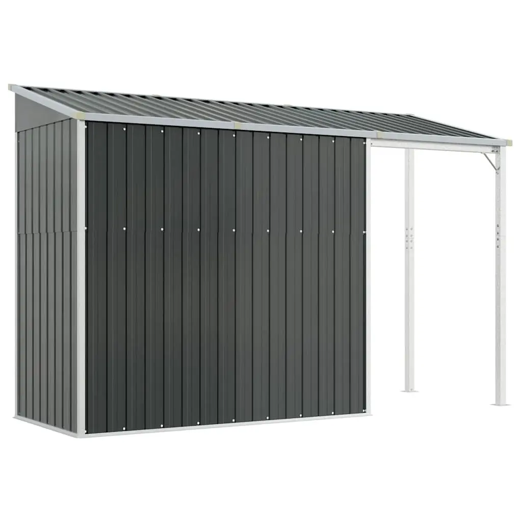 Garden Shed Galvanised Steel 277x107x181cm Anthracite Extended Roof