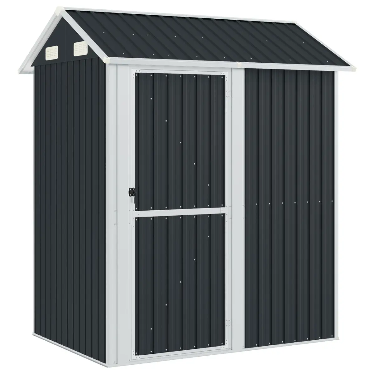 Garden Shed Galvanised Steel 192 x 152.5 x 237 cm Outdoor Storage Anthracite
