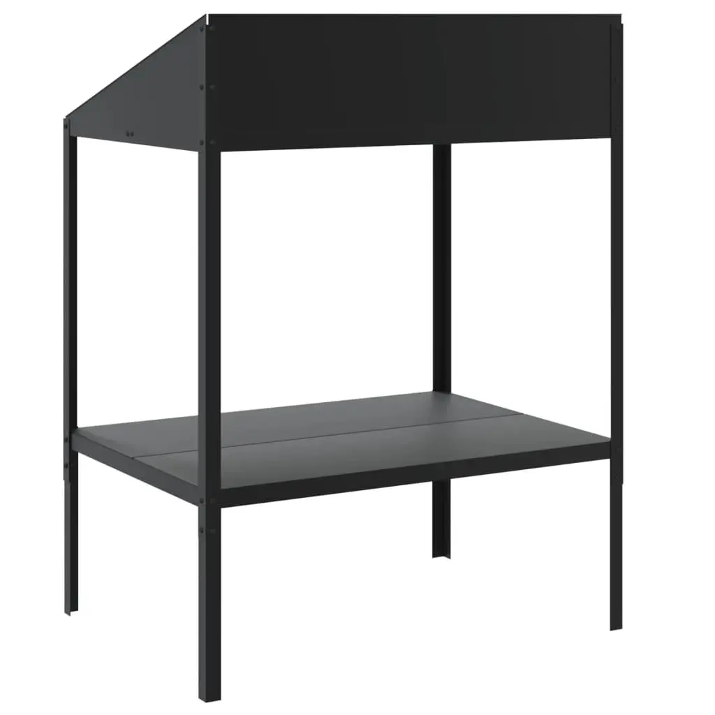 Plant Stand Galvanised Steel 2 Tier Anthracite Indoor Outdoor Flower Display Shelf