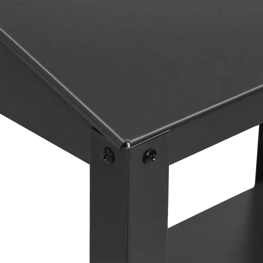 Plant Stand Galvanised Steel 2 Tier Anthracite Indoor Outdoor Flower Display Shelf