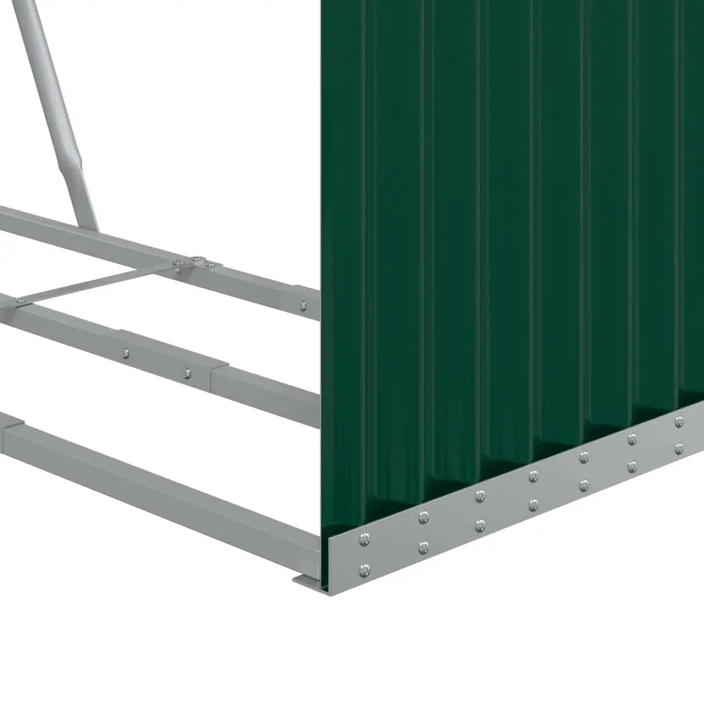 Log Holder Galvanised Steel Green Outdoor Large Size 120W x 45D x 210H cm