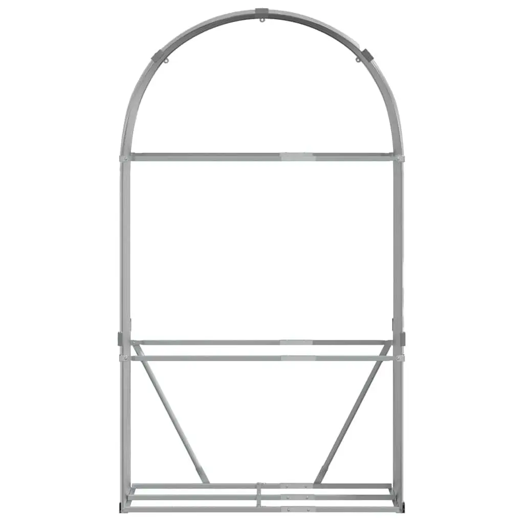 Log Holder Galvanised Steel 120x45x210cm Outdoor Firewood Rack Grey