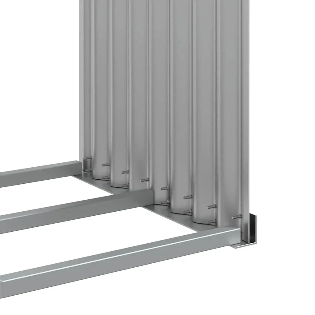 Log Holder Galvanised Steel 120x45x210cm Outdoor Firewood Rack Grey