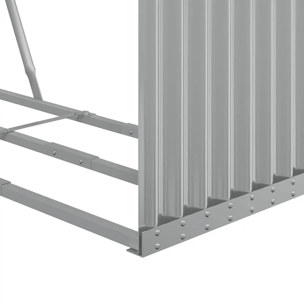 Log Holder Galvanised Steel 120x45x210cm Outdoor Firewood Rack Grey
