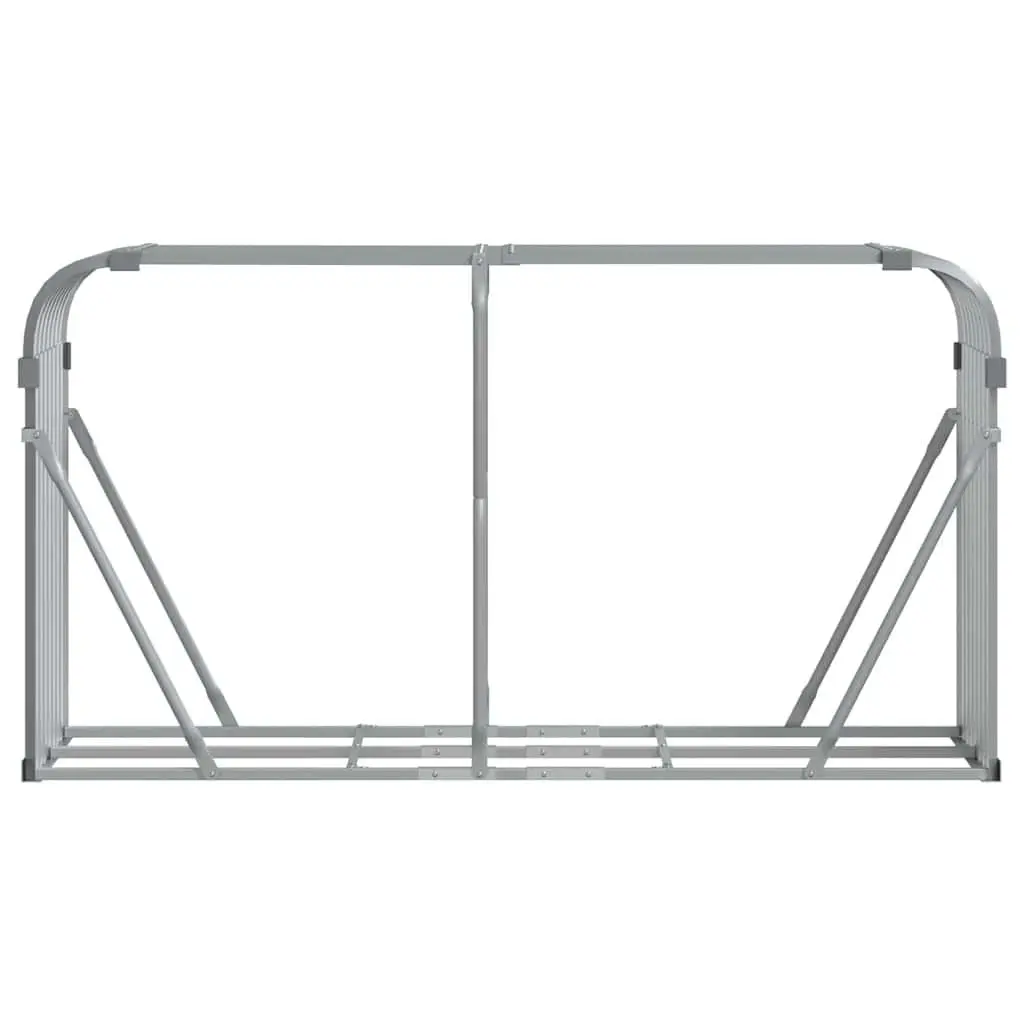 Log Holder Rack Galvanised Steel 180x45x100 cm Grey
