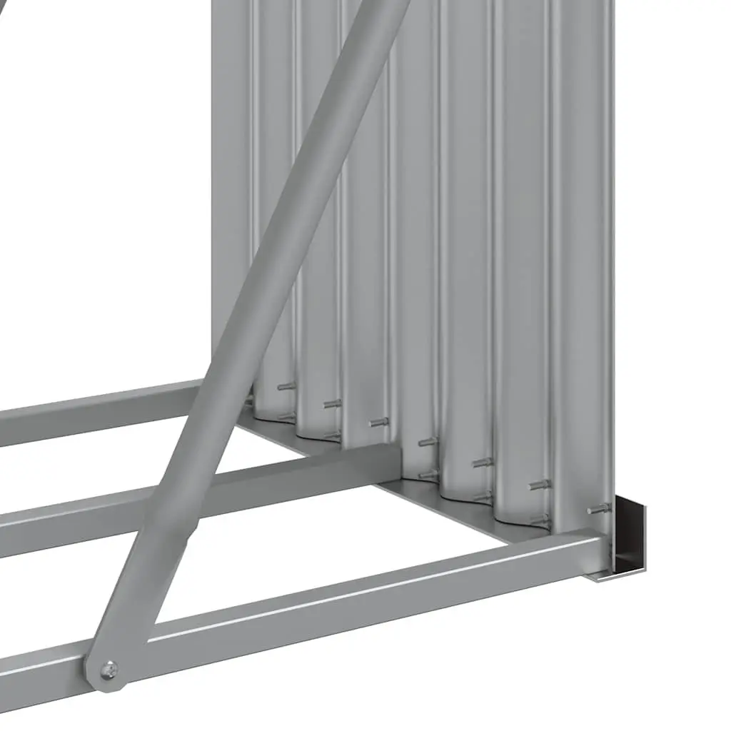 Log Holder Rack Galvanised Steel 180x45x100 cm Grey
