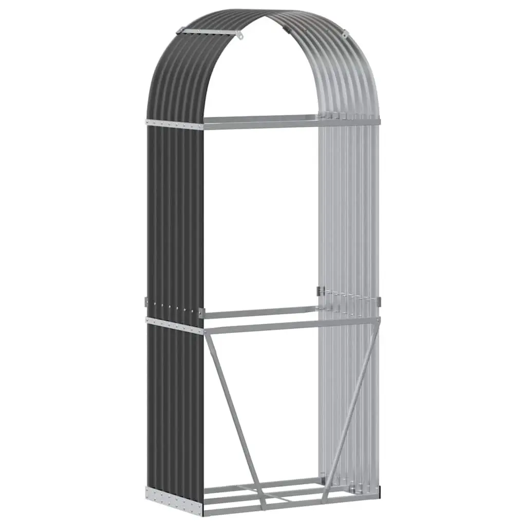 Log Holder Galvanised Steel 80L x 45W x 190H cm Anthracite Indoor Outdoor