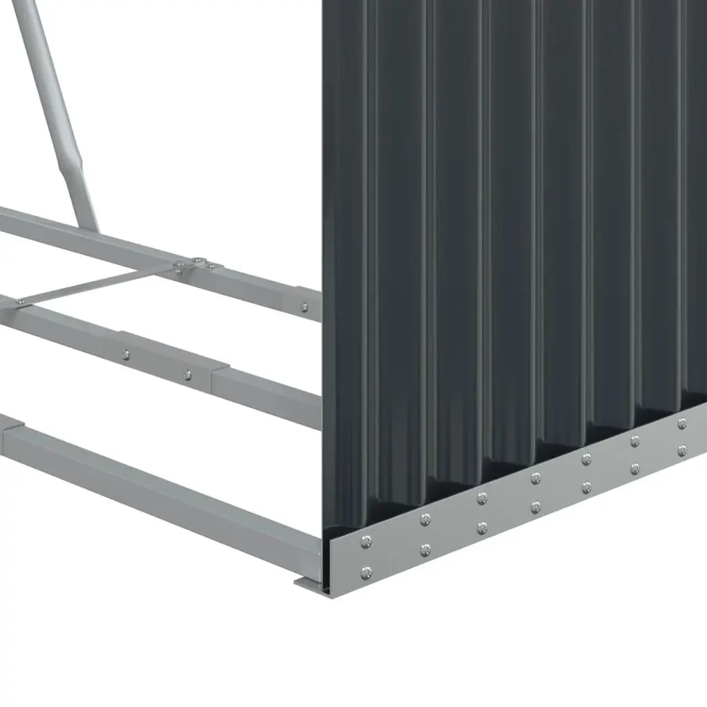 Log Holder Anthracite Galvanised Steel Fireplace Wood Storage Rack 120x45x140cm