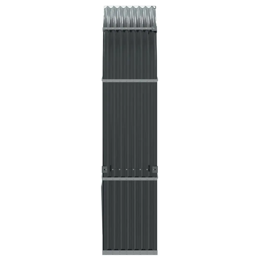 Log Holder Anthracite 120x45x210 cm Galvanised Steel Fireplace Wood Storage Rack