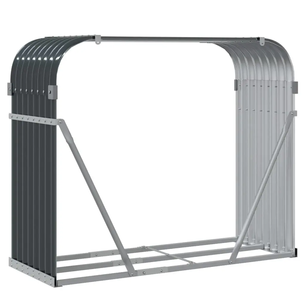 Log Holder Galvanised Steel 120 x 45 x 100 cm Anthracite Firewood Storage Rack Indoor Outdoor