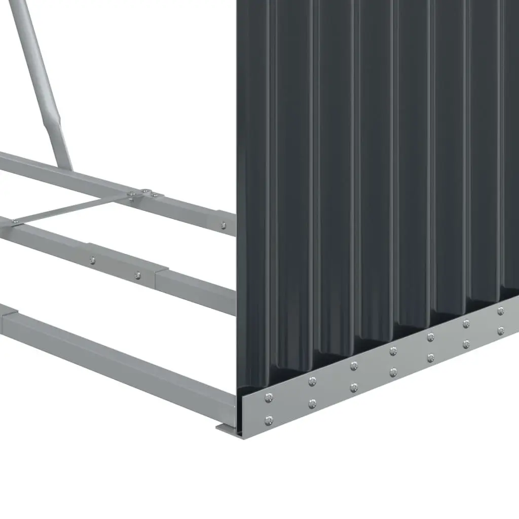 Log Holder Galvanised Steel 120 x 45 x 100 cm Anthracite Firewood Storage Rack Indoor Outdoor