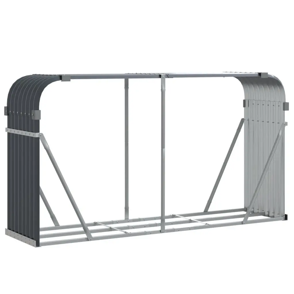 Log Holder Steel 180 x 45 x 100 cm Anthracite Firewood Rack Storage Stand
