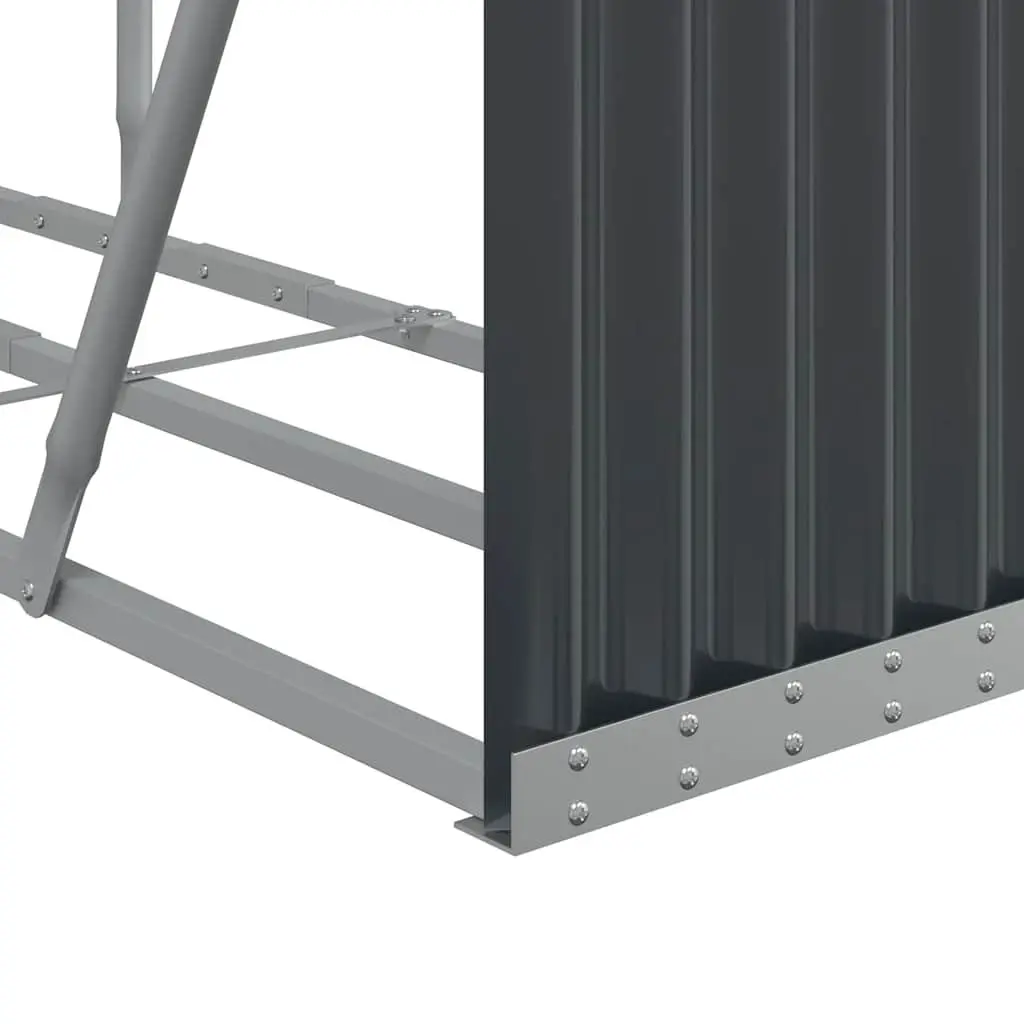 Log Holder Steel 180 x 45 x 100 cm Anthracite Firewood Rack Storage Stand