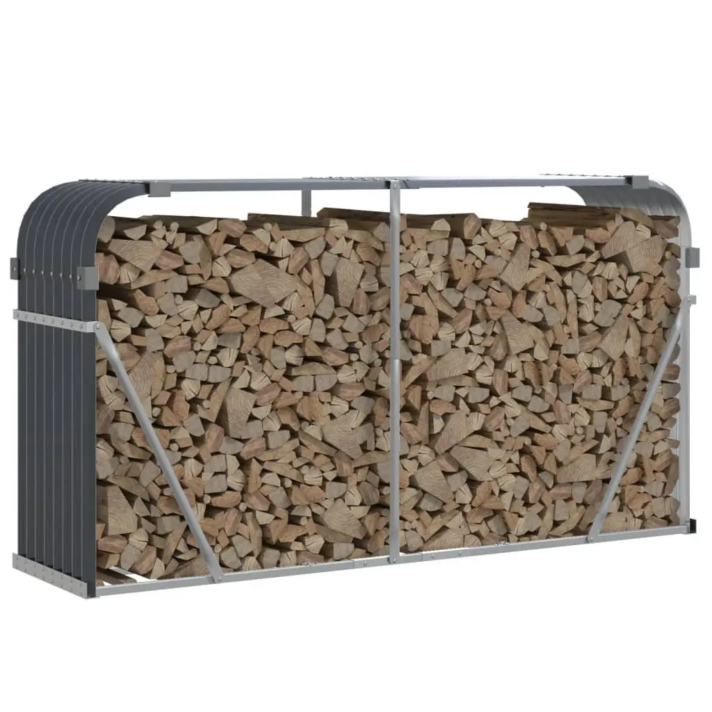 Log Holder Steel 180 x 45 x 100 cm Anthracite Firewood Rack Storage Stand