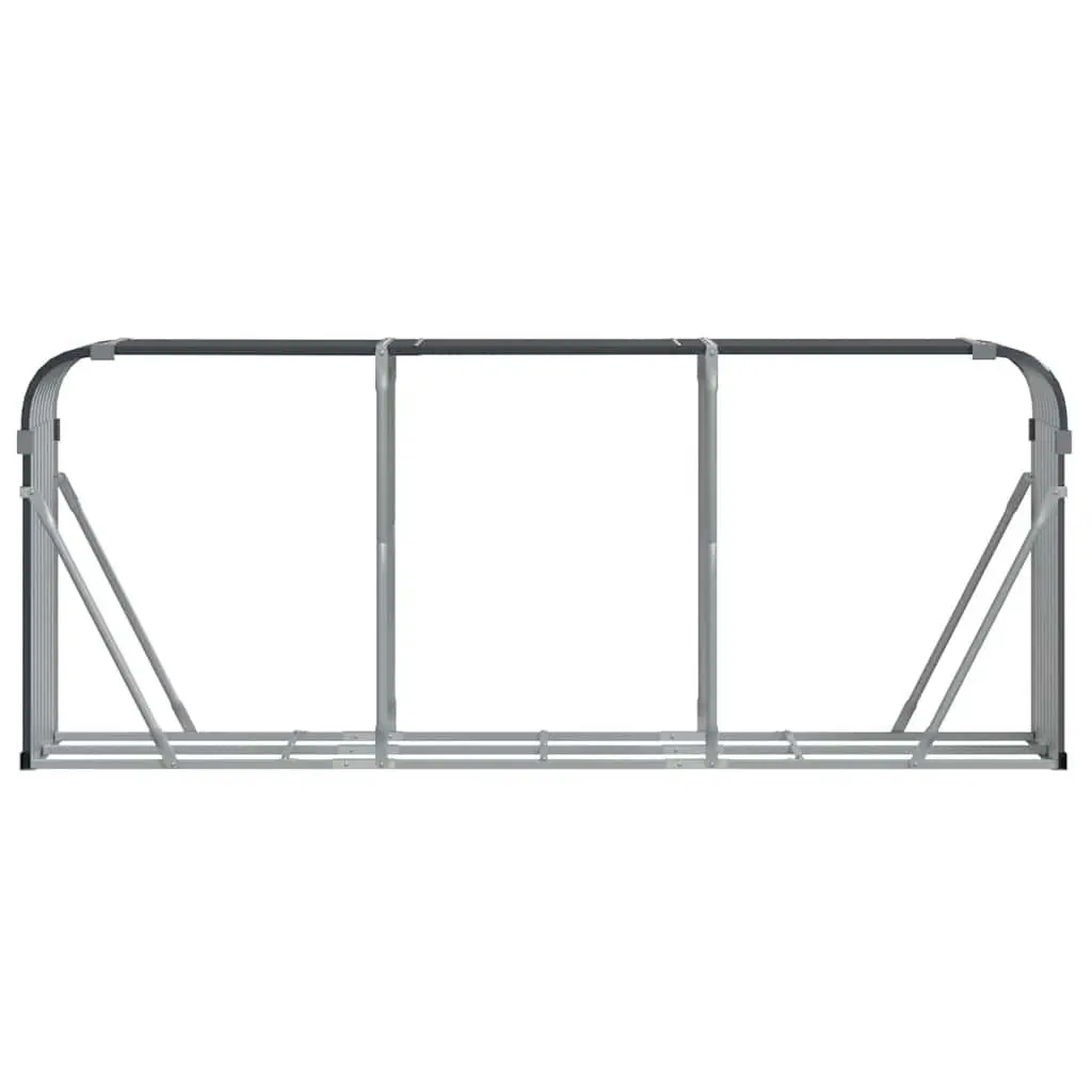 Log Storage Rack Heavy Duty Galvanised Steel 234x45x100cm Anthracite for Fireplace and Log Burner