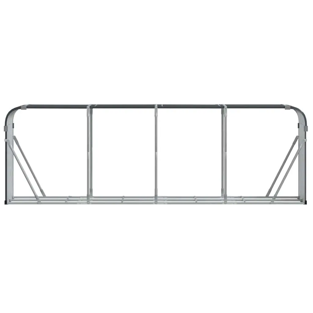 Log Holder Galvanised Steel 300 x 45 x 100 cm Anthracite Wall Mount Outdoor